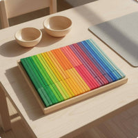 Wooden Rainbow Blocks Open-Ended Play Rainbow Stacking Set Early Learning Wooden Arch Blocks for Preschoolers, Kids, Kindergarten, Classroom, Daycare