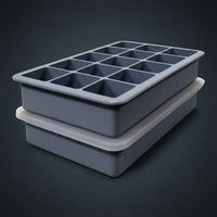 Baby Food Grade Silicone Ice Trays for Home Bar, Easy Release Ice Box with 15 Compartments for Party Supplies, Reusable 18.7*11.8*3.5cm Design