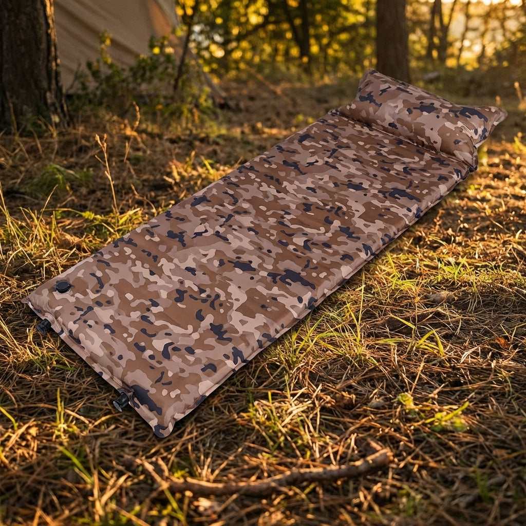 Inflatable Mattress with Automatic Inflation for Camping, Portable Air Bed and Air Mattress with Built-in Pillow, Durable Outdoor Sleeping Mat