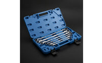 6 Pieces Ratcheting Box Wrench Set Long Handle Double-Ended Wrenches with Swiveling Heads -Finished Hand Tools for Home Mechanics