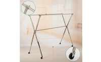 Stainless Steel Clothes Drying Rack Floor-Standing Clothes Drying Rack with Wheels Mobile Movable for Families
