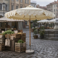 Round Patio Umbrella Double-Layer Patio Umbrella Eggshell