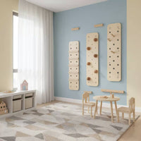 Indoor Climbing Wall Space-Saving Kids Climbing Wall Set Play Design Sensory Training Equipment for Young Children, Preschoolers, Playroom, Bedroom