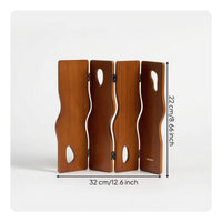 Decorative Desktop Screen Mini Folding Panel Screen Wooden Tabletop Divider for Desk, Shelf, Entryway
