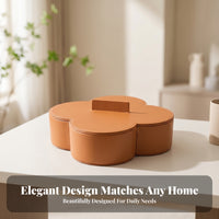 Removable Divider Four-Compartment Box Four-Lobed Storage Box Lidded