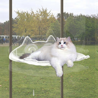 Window Cat Bed and Wall Mounted Cat Bed, Suction Cup Mounting for Indoor Cats, Sunbathing Cat Bed with Frame, 47.5x34x18cm Size