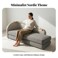 Nordic Design Curved 2-Seater Sofa Light Luxury Design Curved Settee Small Space Friendly Loveseat Unique Shape for Apartment Dwellers, Couples, Homeowners, Bedroom, Office