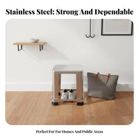 Indoor-outsidedoor Use Square Metal Stool Rust-Resistant Backless Metal Stool Modern Design Household Furniture Sturdy Build for homeowners, Seniors, Business Owners, Living Room, Kitchen, Restaurant, Bathroom