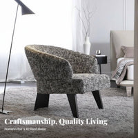 Highrear Armchair Nordic Aesthetic Lounge Chair Minimalist Design Sturdy Wood Frame for Homeowners, Living Room, Perusing Corner