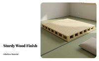 Wooden Slat Frame Thickened Boards Slatted Base Bed Strong Hold Mattress Foundation for Apartment Dwellers, Homeowners, Floor Mat Room Room, Dormitory