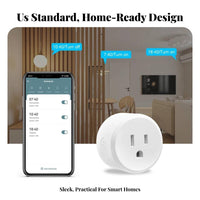 US Intelligent Outlet No Hub Required Matter Intelligent Outlet Timer & Schedules Remote Control Outlet for Homeowners, Families, Bedroom, Kitchen