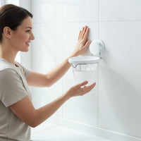 Suction Cup Wall Planter Traceless Removal Suction Cup Plant Holder Waterproof Drill Hanging Pot for Renters, Washroom, Kitchen, Office