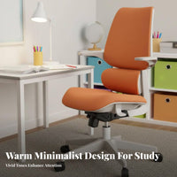 Adjustable Height Ergonomic Saddle Chair With spine-support Support Wheeled Student Chair Rolling Casters Study Seat 360° rotate for Teenagers, Students, Children, Desk Work, Home, Bedroom