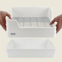 Anti Tip Toilet Rodent Litter Tray with Removable Pan, Large Litter Box for Cage Training, Splash Guard and Elastic Band Fixation for Small Pets