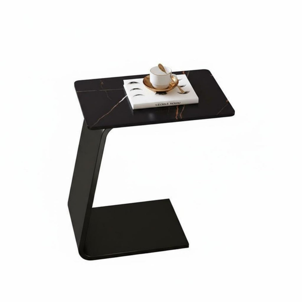 Slide-Under Design C-Shaped Snack Table Modern design C-Shaped Couch Table Movable Household Furniture Space-Saving for Apartment Dwellers, Home Workers, Homeowners, Small Spaces, Living Room, Bedroom