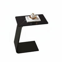 Slide-Under Design C-Shaped Snack Table Modern design C-Shaped Couch Table Movable Household Furniture Space-Saving for Apartment Dwellers, Home Workers, Homeowners, Small Spaces, Living Room, Bedroom