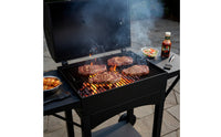 Briquette-Fueled Grill with Side Shelves Outdoor Briquette-Fueled Grill with Thermometer Porcelain-Enameled for Home Cooks, Backyard, Patio, Garden
