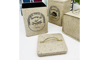 3 Pieces Coffee Can Vintage Style Tea Tin Square Kitchen Storage