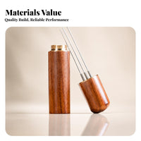 Stainless Steel WDT Tool Wood and Metal Coffee Grounds Distribution Needle Polished Finish Espresso Distribution Needle Threaded