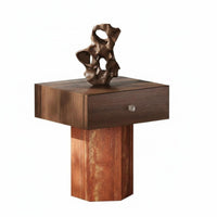 Sofa Side Table Wabi-Sabi design Mushroom-Shaped Storage Table Vintage Look