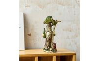 Tree Person Statue Resin Bearded Man Figurine Weather Resistant Garden Statue with Animal for Fairy Gardens, Planters, Patios