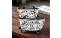 Clear Lens Headlight Assembly Pair Halogen Style Pair of Headlights Direct Replacement Headlight Assembly with Chrome Housing and Amber Reflector Bright for Mechanics