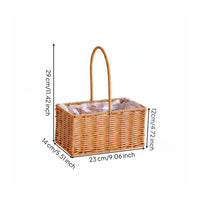 Handmade Woven Basket Multiuse Basket with Handle for Table Decoration