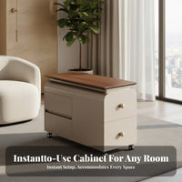 2-Tier Rolling Trolley Multi-Functional Side Table adaptable Use for Living Room