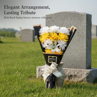 Artificial Chrysanthemum and Lily Bouquet for Tombstone Decoration