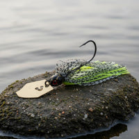 Bladed Jig Stainless Steel Bladed Chatter  Lure Realistic 3D Eyes Vibrating Jig for Bass Anglers