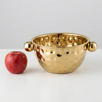 Hammered Stainless Steel Bowl with Handles, Flat Bottom Mixing Bowl for Home Kitchen, Large Salad Bowl and Washing Bowl for Prep and Serving Adults