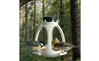 Crown Shaped Bird Feeder Day and Nighttime Illumination Solar Powered Bird Feeder Drainage Holes Garden Decor for Balcony