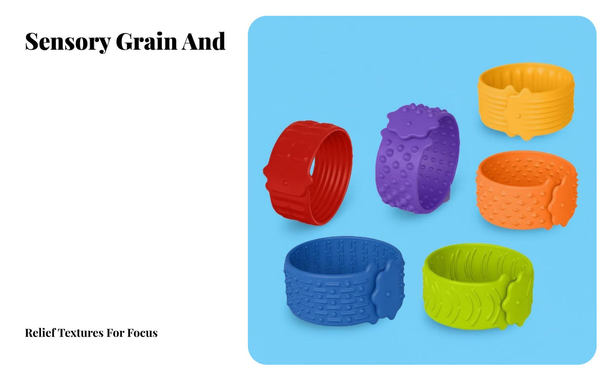 6 Pieces Tactile Stimulation Sensory Slap Bracelet Helps Focus Textured Silicone Slap Bracelet Calming Effect for Children, Students