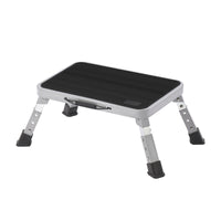 Single-Step Ladder Low-Profile Step Stool with Handle Adjustable Stepladder for Adults, Seniors, Kitchen, Car Washing