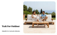 Hardwood Wood Frame 4-Piece Wooden Sofa and Chair set Weather-Resistant Outdoor Furniture Sturdy Construction Patio Seating Group Plush paddings for Homeowners, Garden lovers, Families, Balcony, Backyard, Terrace, pool area