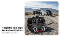 Heavy-Duty Tow Strap and Shackle Set Break-Resistant Braided Tow Strap with Shackles Reinforced Loops Towing Equipment High-Density Weave for Rugged-Highway Enthusiasts, Truck Owners, Drivers, Roadside Emergency, Trail Riding