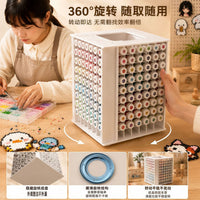 Rotating Desktop Storage Rack for Perler Beads and Markers