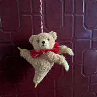 Soft Toy Decoration Ornament Curly-Textured Bear Ornament with Festive for Collectors, Ballet Lovers, Christmas Tree, Backpacks, Nursery