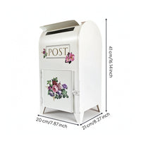 Metal Mailbox with Lock Locking Wall-Mounted Mailbox Compact for Porch, Entryway
