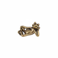 Good Luck Charm Brass Frog Figurine Handicraft Solid Brass Frog Statue Creative Design House Decoration for Office