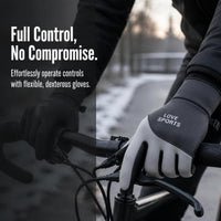 Unisex Winter Warm Cycling Gloves with Touchscreen, Non-Slip, Thickened Fleece Lining for Outdoor Activities