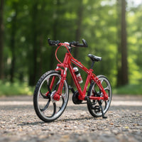 Die-Cast Mountain Bike Model Alloy Miniature Cycle Model Collectible Die-Cast Cycle for Collectors, Hobby Shelf, Office Desk