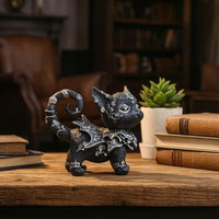 Cat Figurine Ornate Cat Statue Resin Animal Sculpture for Collectors, Bookshelf, Mantel, Garden