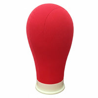 Multi-Purpose Use Canvas Block Head Stable Base Pinnable Hairpiece Head Hat Display Stand for Hairstylists, Retailers, Salon, Retail Shop, Studio