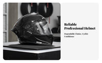 Carbon Fiber Anti-Fog Visor Carbon Reinforced Full Face Helmet Multi-Season Use Secure Headwear for Men, Street Riding, City Commuting