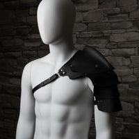 Adjustable Leather Pauldron with Buckles