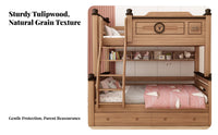 Solid Wood Bunk Bed Guard Rails children's Bunk Bed High Guardrail Bedroom Furniture for Families, Parents, Small Areas, Apartment, Guest Room