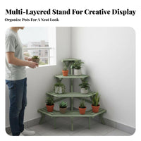 Space Saving Multi-Level Corner Rack Sturdy Structure Tiered Corner Stand Easy Assembly Display Shelf Heavy Duty for Apartment Dwellers, Decor Enthusiasts, Balcony, Small Areas, Living Room, Sunroom