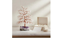 Wealth Amethyst Bonsai Tree Good Luck Crystal Tree Healing Crystals Gemstone Bonsai Handmade for Desk, Shelf, Office