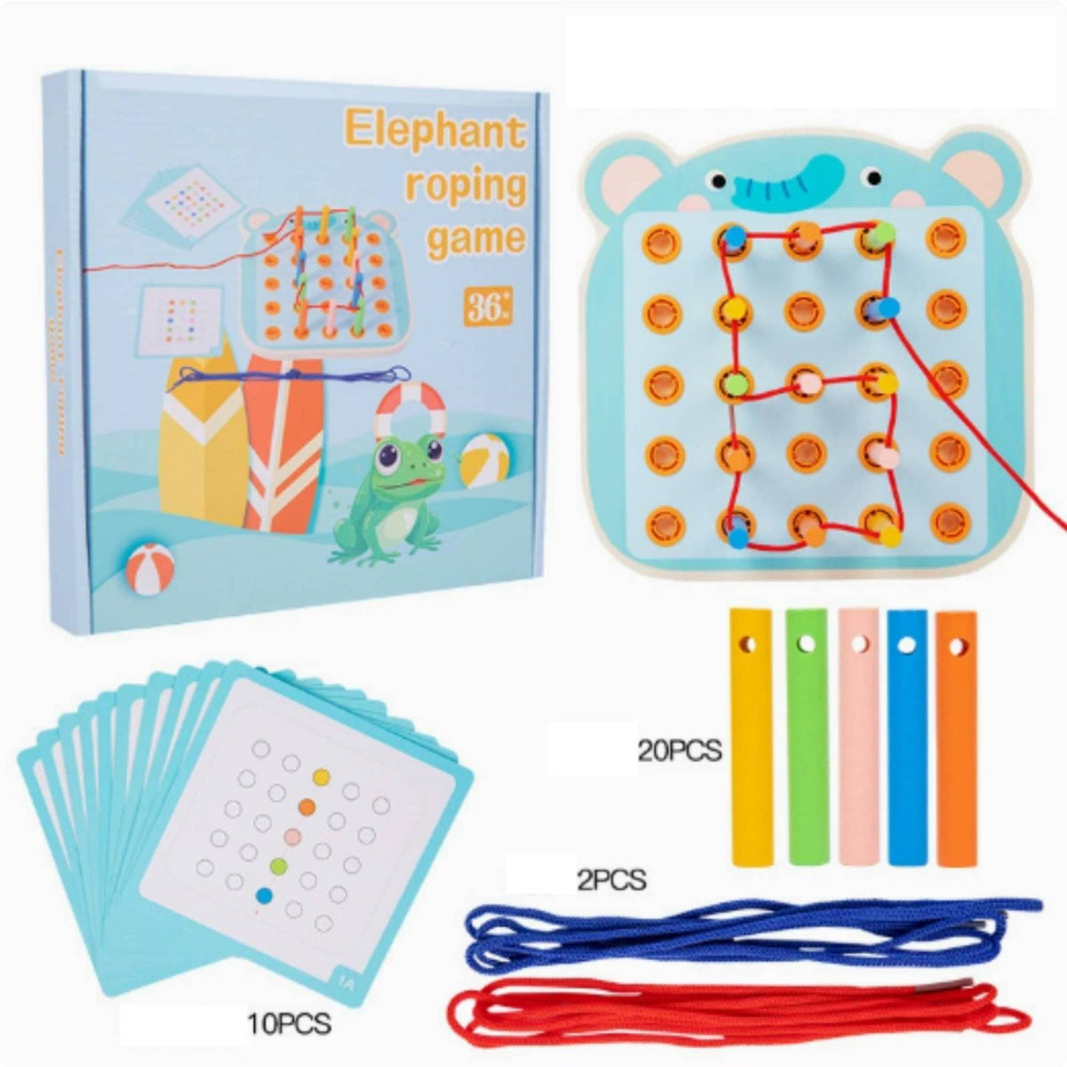 Threading Board Hand-Eye Coordination Stringing Toy Focus Training Pattern Threading Board for Kids, Kindergarten